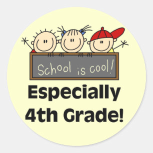 Sticker Rond L'école de 4e année est des T-shirts et cadeaux Co