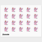 Sticker Rond Lecteur de gravure lente (Feuille)