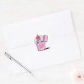 Sticker Rond Lecteur de gravure lente (Enveloppe)