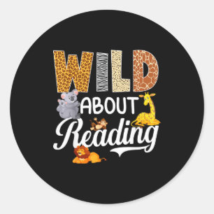 Sticker Rond Lecteur de livres lecteur bibliothécaire amoureux