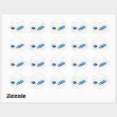 Sticker Rond Lecteur de pouce USB (Feuille)