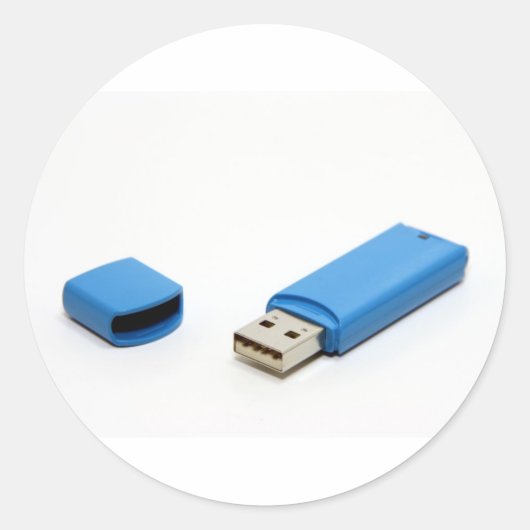 Sticker Rond Lecteur de pouce USB (Devant)