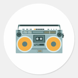 Sticker Rond Lecteur de radio Cassette