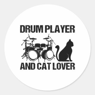 Sticker Rond Lecteur De Tambour Et Lecteur De Tambour Amoureux