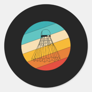 Sticker Rond Lecteur de Volant de badminton rétro vintage 1