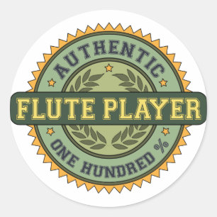 Sticker Rond Lecteur Flute authentique