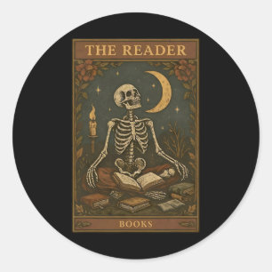 Sticker Rond Lecteur Livres Carte Tarot Livre Lecture Enseignan