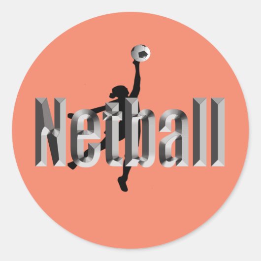 Sticker Rond Lecteur Netball Et Nom Dimensionnel, (Devant)