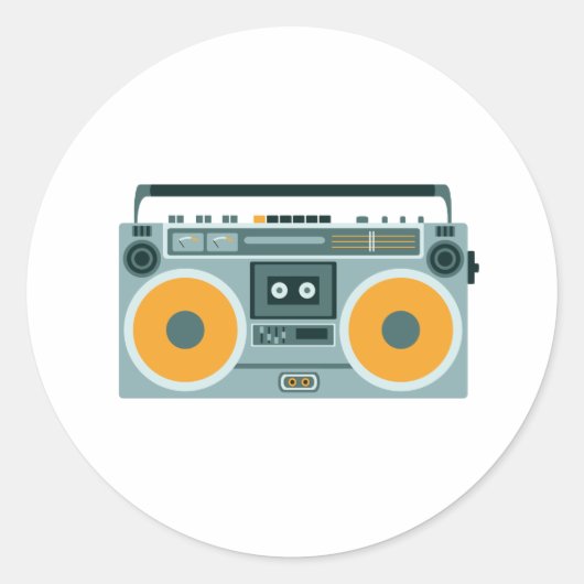 Sticker Rond Lecteur Radio Cassette (Devant)
