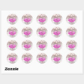 Sticker Rond Lecteurs de maquillage Lipgloss Emballage Rose Ros (Feuille)