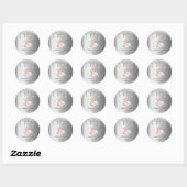 Sticker Rond Lecteurs de Parties scintillant en argent Fleurs m (Feuille)
