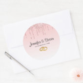 Sticker Rond Lecteurs de Parties scintillant rose Mariage moder (Enveloppe)
