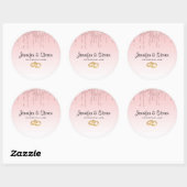 Sticker Rond Lecteurs de Parties scintillant rose Mariage moder (Feuille)