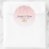 Sticker Rond Lecteurs de Parties scintillant rose Mariage moder (Sac)