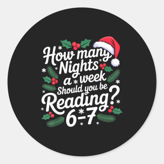 Sticker Rond Lecture 67 Mème Prof d'anglais Drôle 67 Noël (Devant)