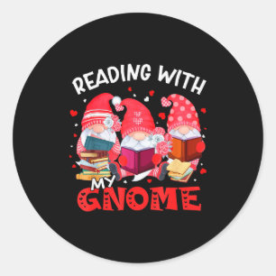 Sticker Rond Lecture avec mes livres de Gnomies Professeur Bibl