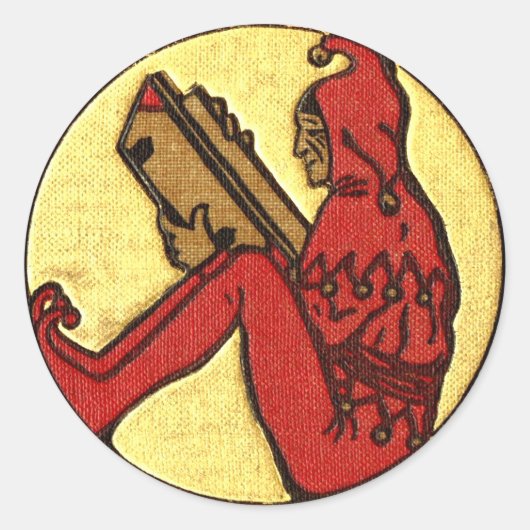 Sticker Rond Lecture de Gnome (Devant)