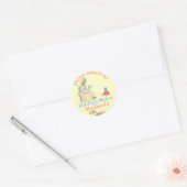 Sticker Rond Lecture de la fille sur la plaque d'immatriculatio (Enveloppe)