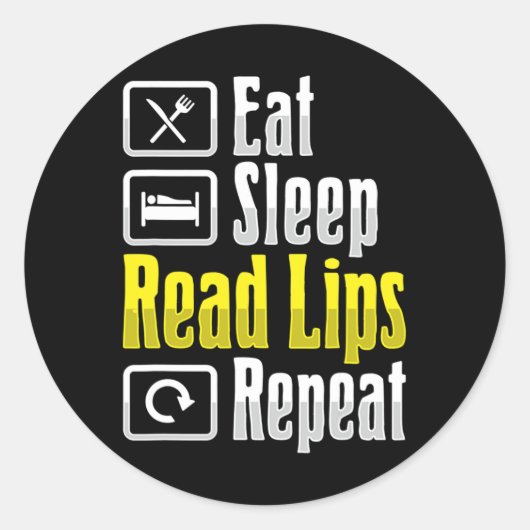 Sticker Rond Lecture de la lèvre ASL Gesture main sourde Perte  (Devant)