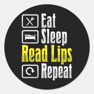 Sticker Rond Lecture de la lèvre ASL Gesture main sourde Perte 