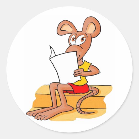Sticker Rond Lecture de la souris (Devant)