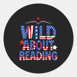 Sticker Rond Lecture de livres lecteur amoureux bibliothécaire 