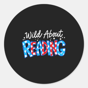 Sticker Rond Lecture de livres lecteur amoureux bibliothécaire