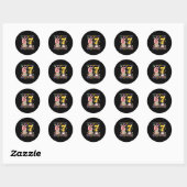 Sticker Rond Lecture drôle 67 Professeur Six Sept Lecture 6 7 H (Feuille)