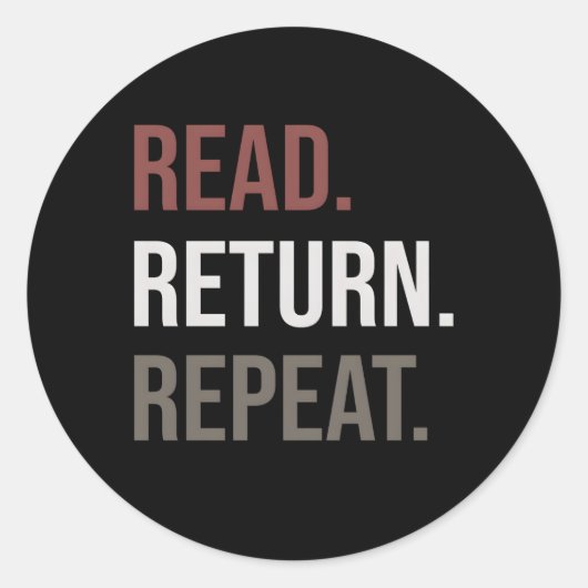 Sticker Rond Lecture Lire Retour Répéter Bibliothèque Bibliothé (Devant)