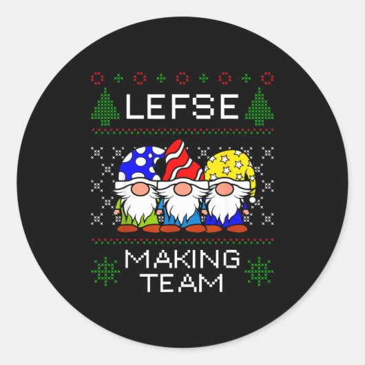 Sticker Rond Lefse Making Team Ugly Christmas Sweater  (Devant)