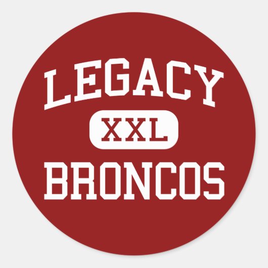 Sticker Rond Legacy - Broncos - Lycée - Mansfield Texas (Devant)