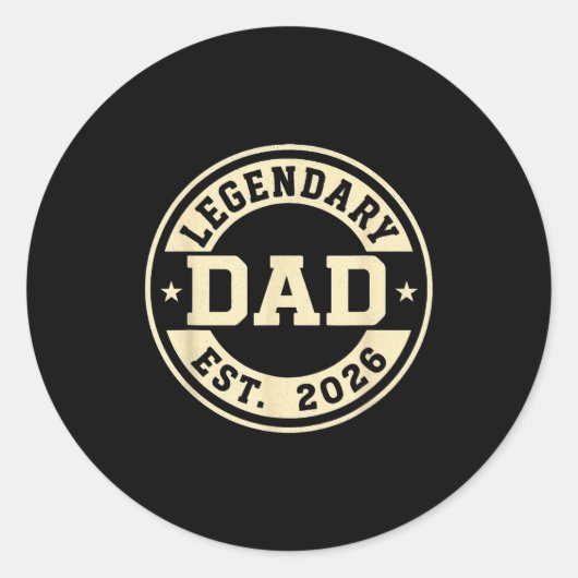 Sticker Rond Legendary Dad Established 2026 Celebrate Father Ne (Devant)