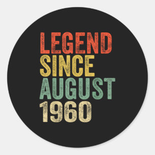 Sticker Rond Légende depuis août 1960 65e Anniversaire Vibes 65