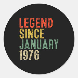 Sticker Rond Légende depuis janvier 1976 Cadeaux 50e anniversai