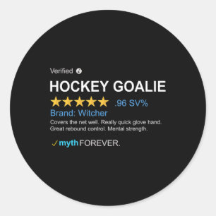 Sticker Rond Légende du gardien de but de hockey sur glace masc