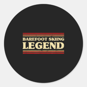 Sticker Rond Légende du ski pieds nus Aventure sportive pieds n