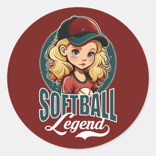 Sticker Rond Légende du softball (Devant)