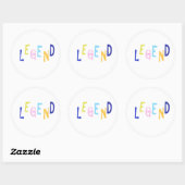 Sticker Rond légende mot art (Feuille)