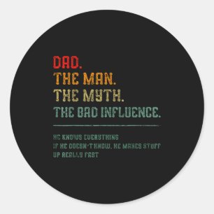 Sticker Rond Légende Mythe de l'Homme Papa Vintage