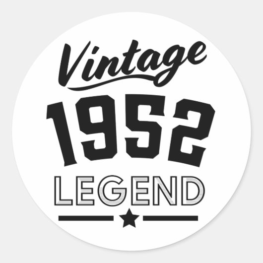 Sticker Rond Légende vintage 1952 (Devant)