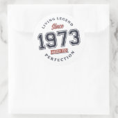 Sticker Rond Légende vivante 1973 Âgé à la perfection (Sac)