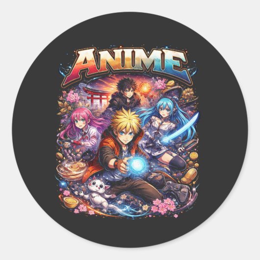 Sticker Rond Légendes de l'anime (Devant)