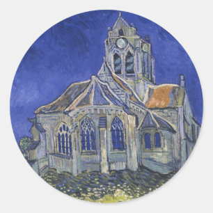 Sticker Rond L'église d'Auvers de Vincent van Gogh
