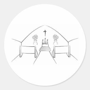 Sticker Rond L'église de Bruxelles Aisle