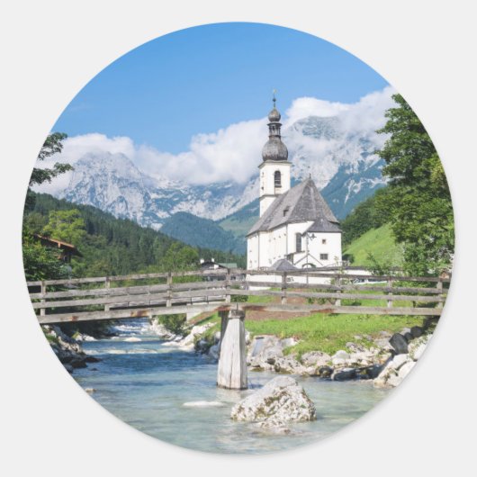 Sticker Rond L'église paroissiale de Ramsau (Devant)