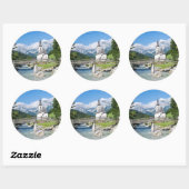 Sticker Rond L'église paroissiale de Ramsau (Feuille)