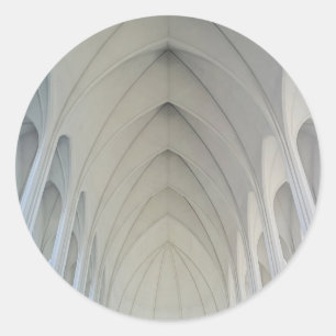 Sticker Rond L'église paroissiale et les monuments de Reykjavik