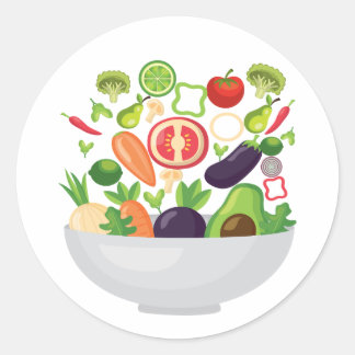Sticker Rond légumes alimentation saine