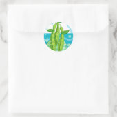 Sticker Rond Légumes de haricots verts bio (Sac)
