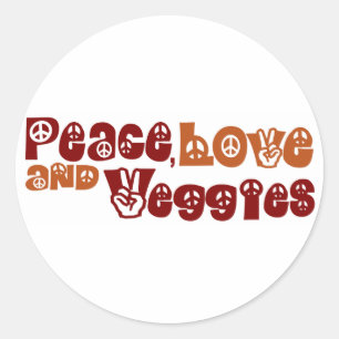 Sticker Rond Légumes de l'amour pour la paix